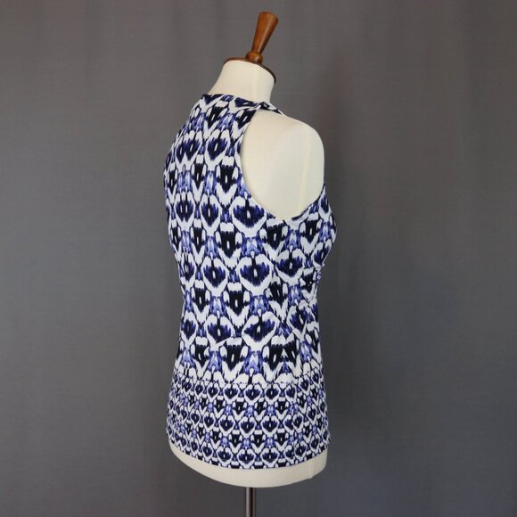 Roberto Cavalli Size 42 - Fits like a Small Sleeveless Top Blue White - Picture 5 of 8